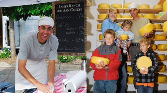 Dan & Becca James with their children & cheese