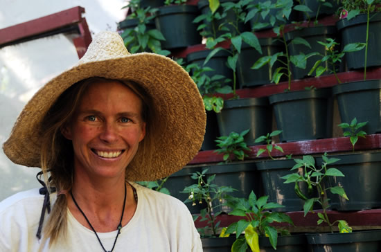 Katrina Blair with some of her herbs